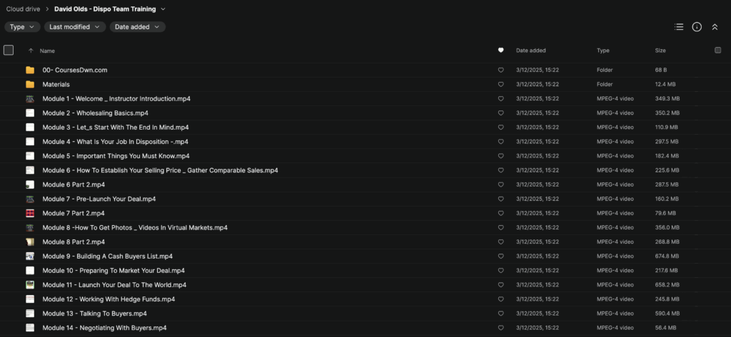 David Olds – Dispo Team Training