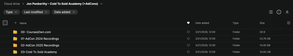 Jon Penberthy – Cold To Sold Academy (+AdCons)