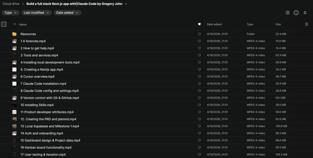 Gregory John – Build a full stack Next.js app with Claude Code